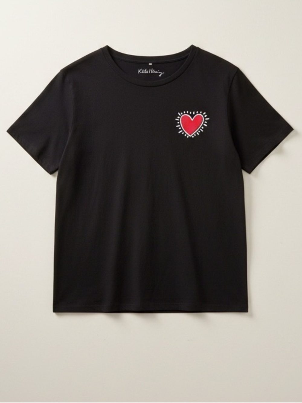 Keith Haring Heart Tee | Size XXL | Black | Excellent Condition